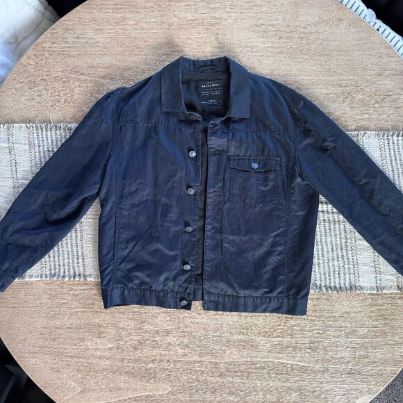 Men's All Saints Abson Overshirt Jacket in Black, Size L - Picture 3 of 14